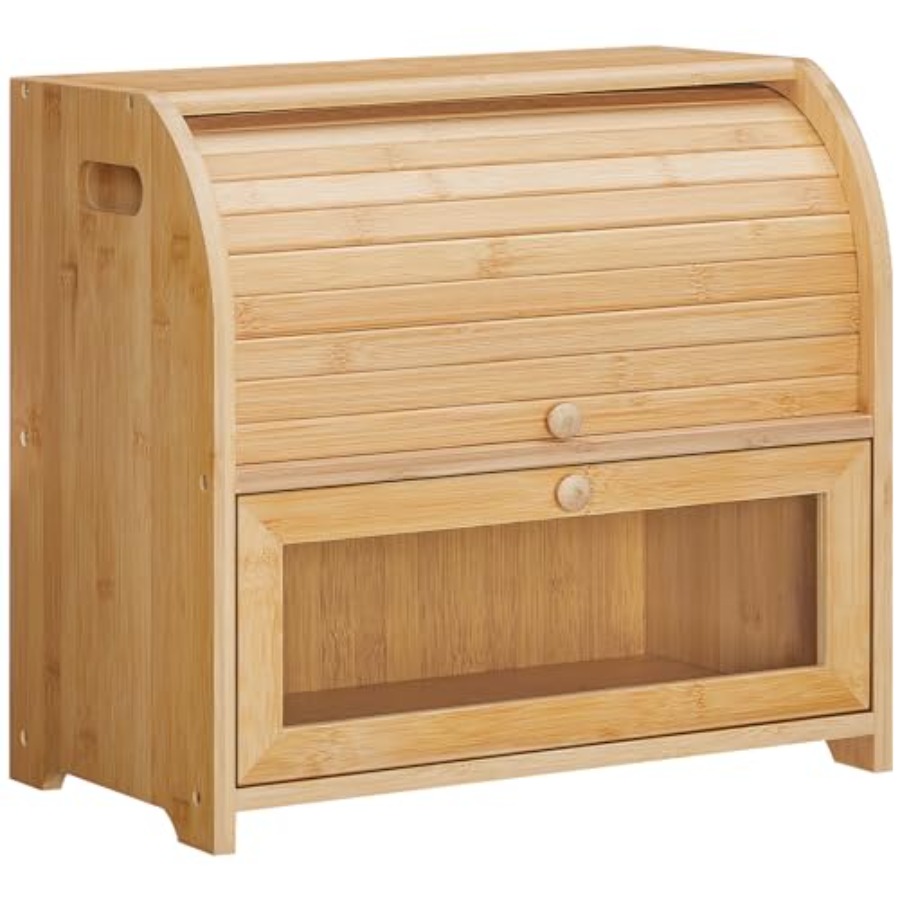 Food Storage Boxes - Bread Box, Bamboo Bread Box for