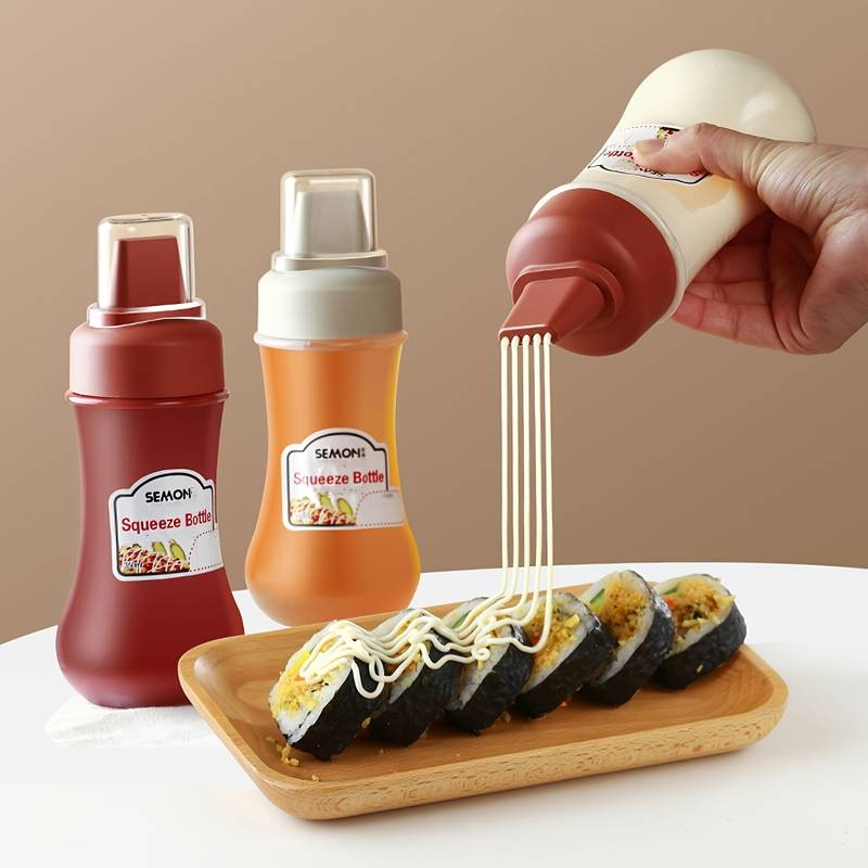 Herb Keeper Container - 3pcs Squeeze Sauce Bottle Leak Proof