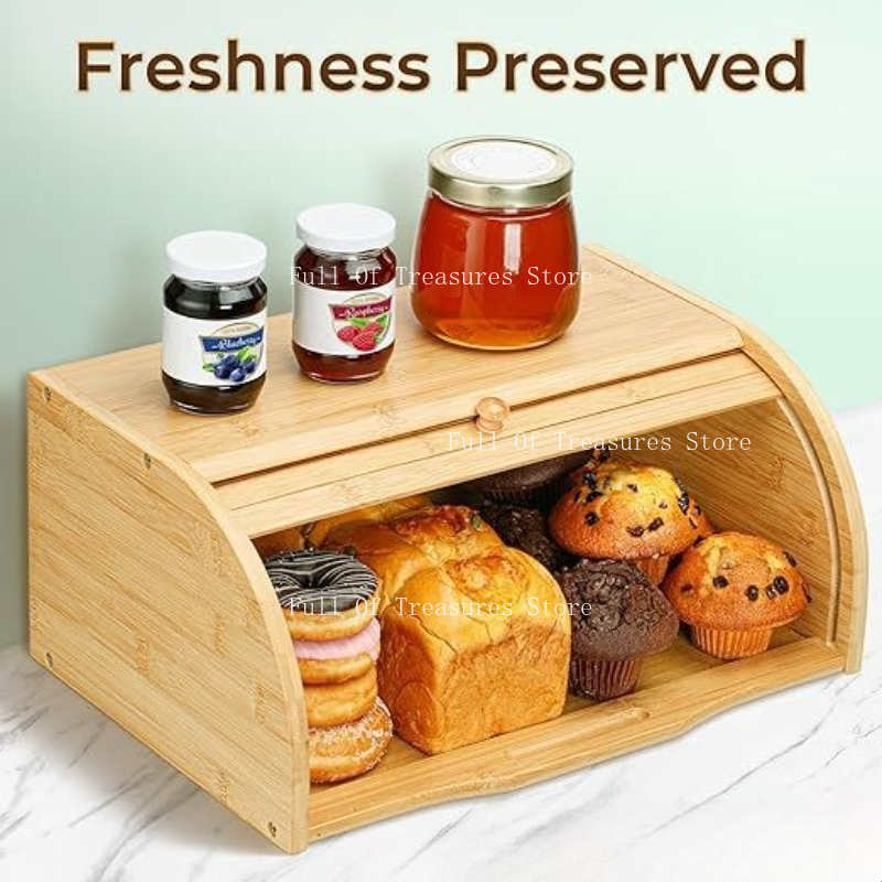 Food Storage Home - Bamboo Bread Box Fit for Home