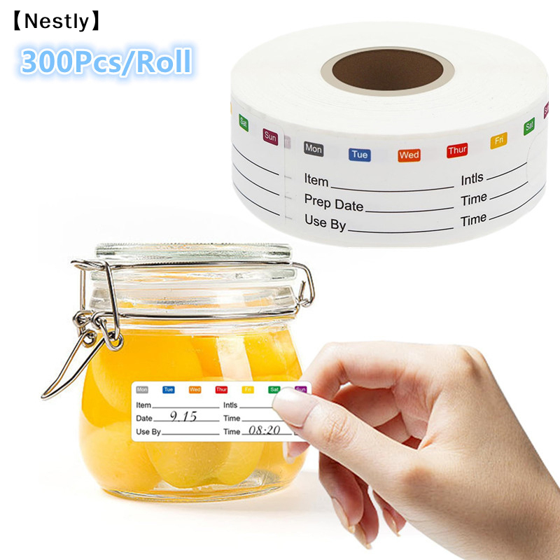 Food Storage Expiration Dates - 300Pcs/Roll Kitchen Date Food Sticker Label