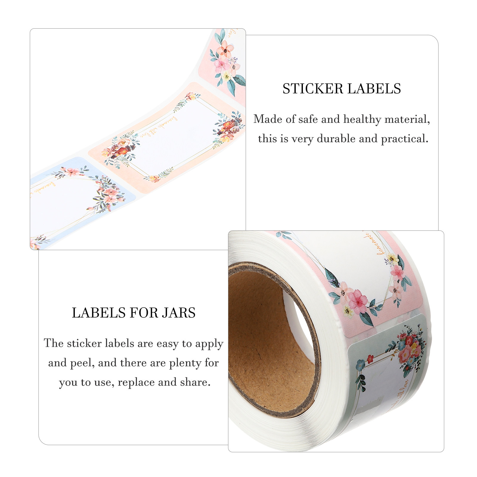 3 Rolls Blank Floral Name Labe - огляд і ціна Food Storage Expiration Dates