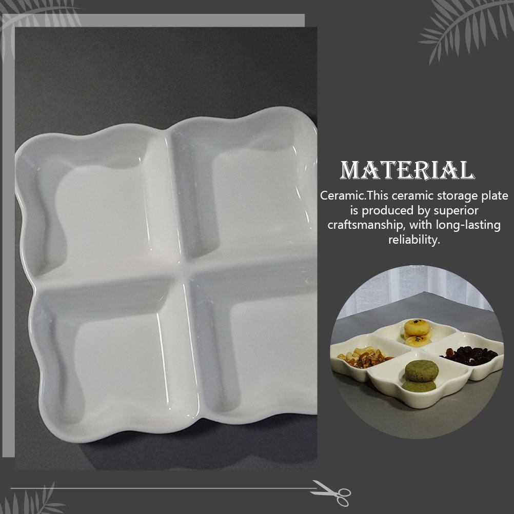 4-Compartment Ceramic Snack Di - огляд і ціна Food Storage Home