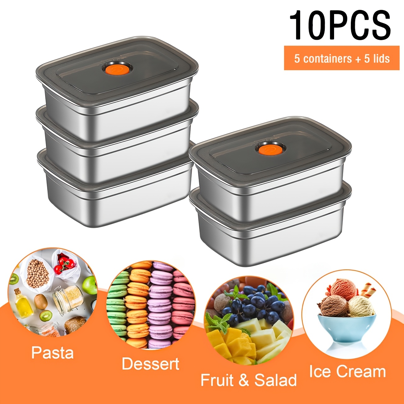 10-Piece Stainless Steel Food  - огляд і ціна Food Storage Home