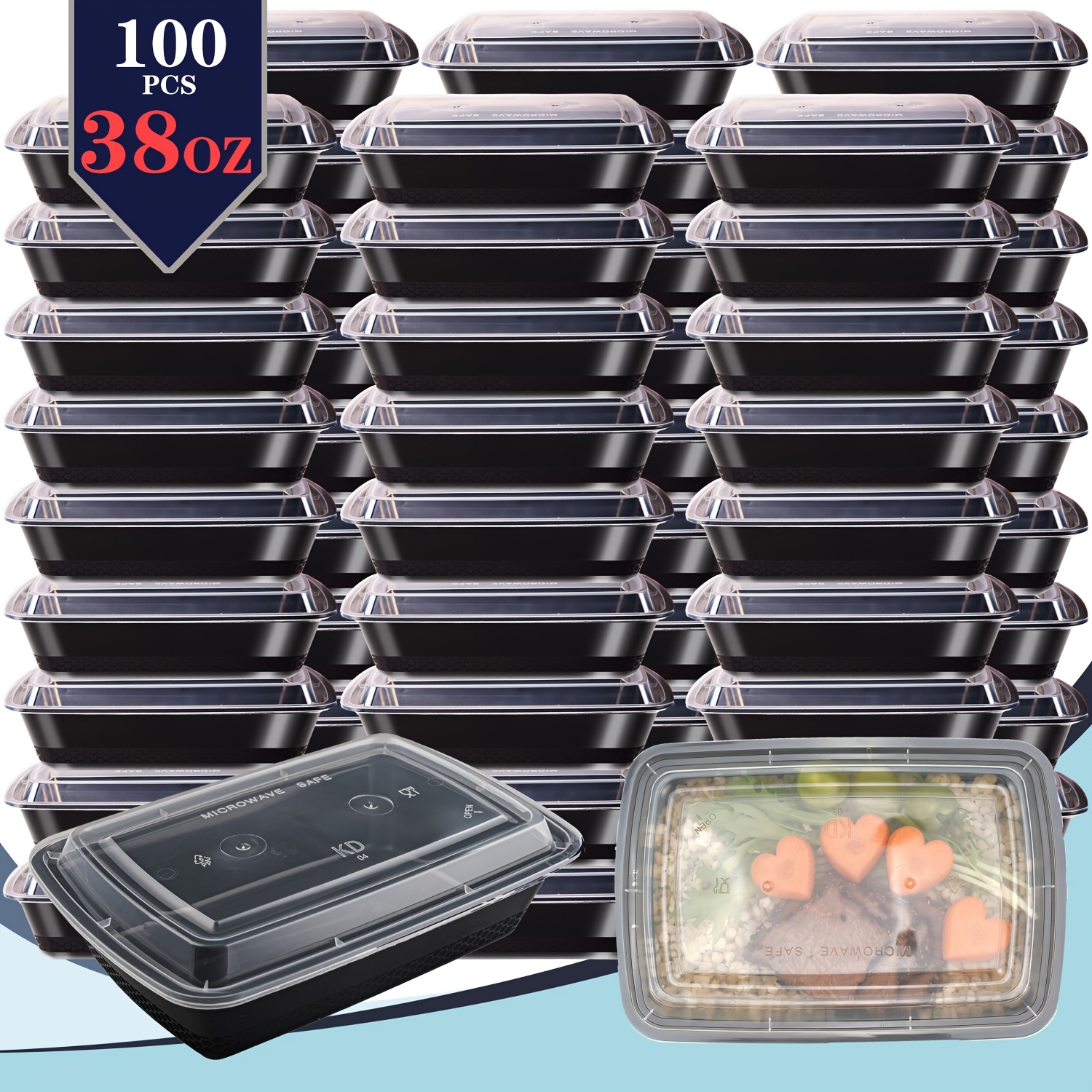 usBlack 100pcs (50 Containers  - огляд і ціна Food Storage For