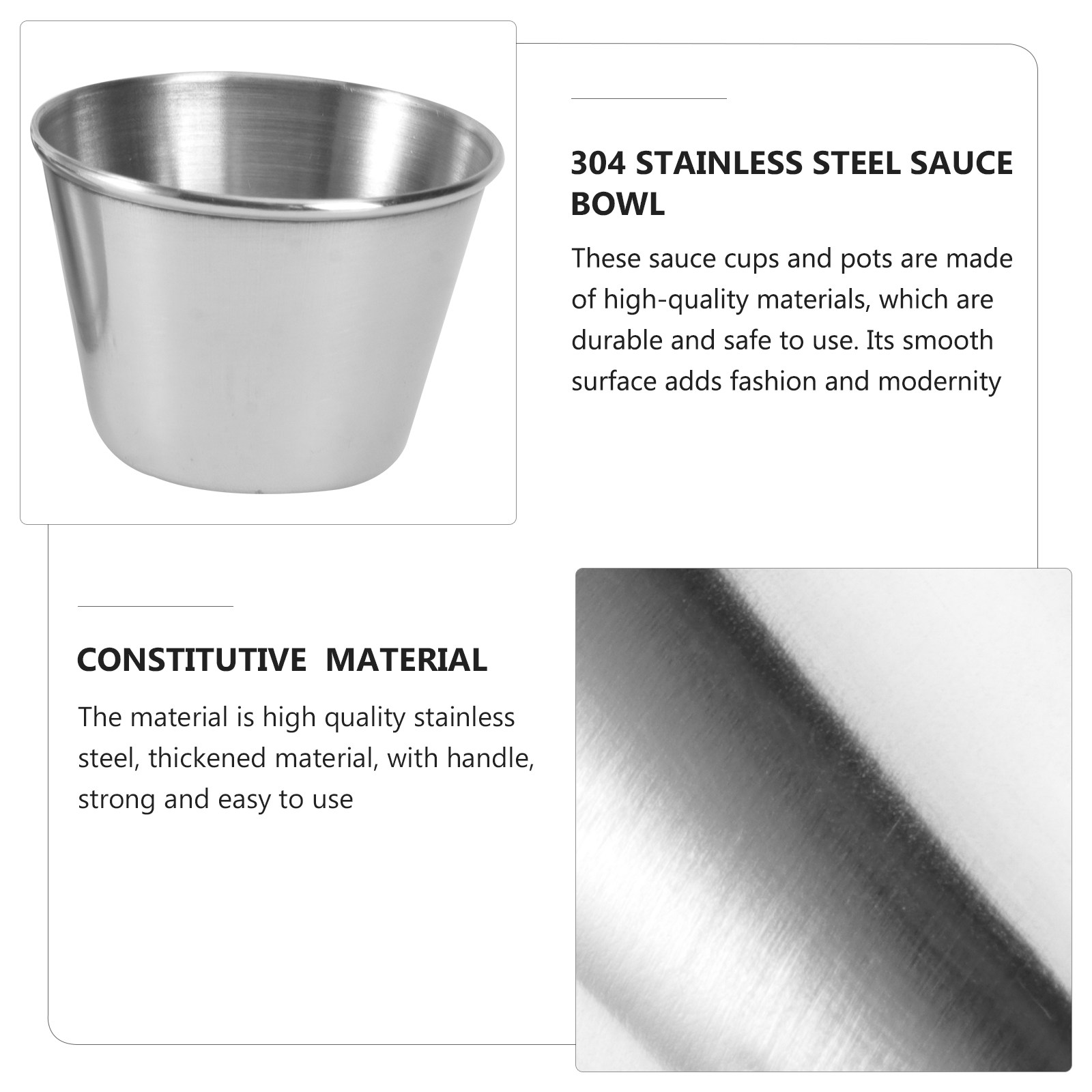 1Set Stainless Steel Sauce Cup - огляд і ціна Food Storage Temperature