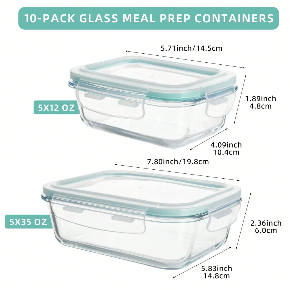Pieces Glass Meal Prep Contain - огляд і ціна Food Storage Home