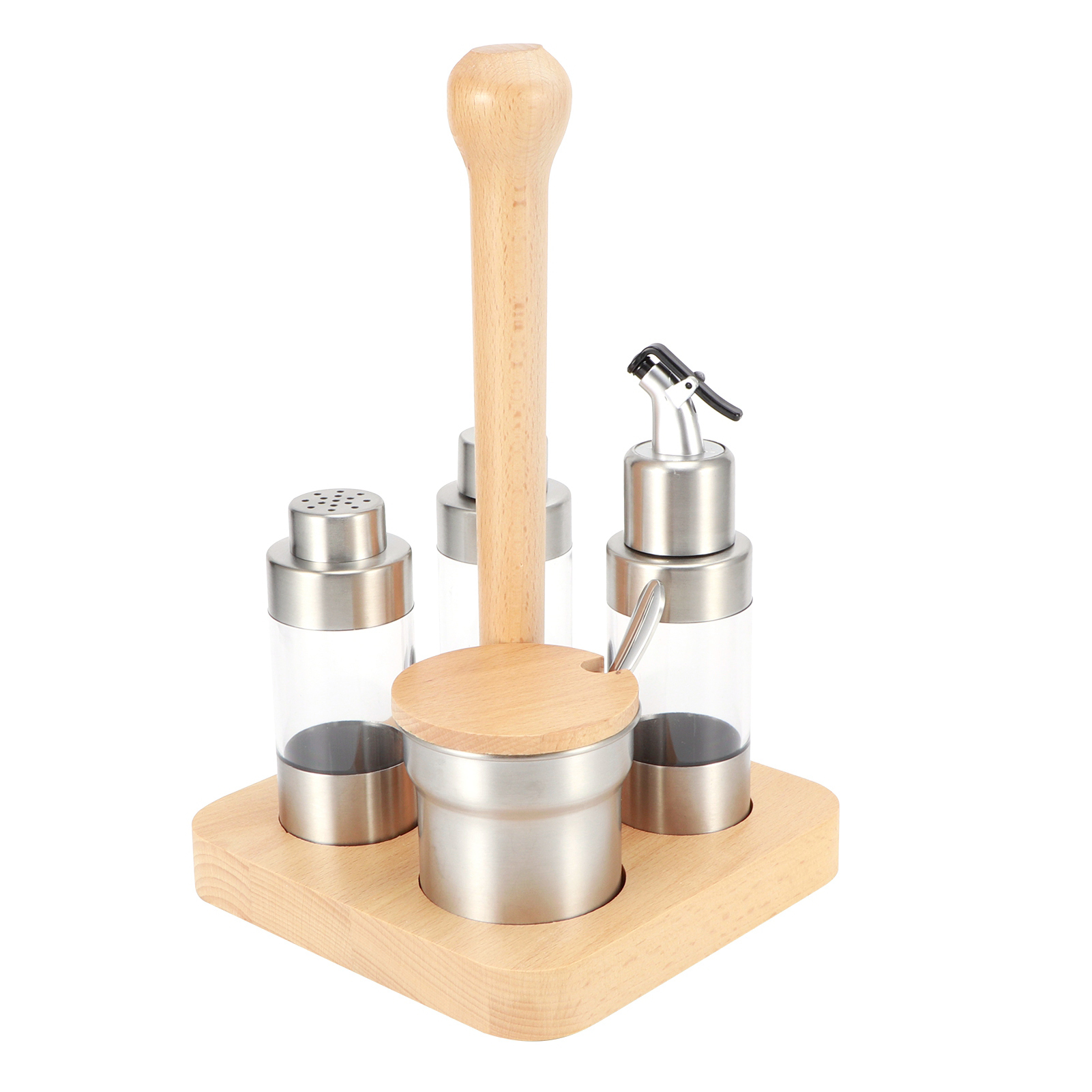 Wood Condiment Set Multi‑Funct - огляд і ціна Herb Keeper Container