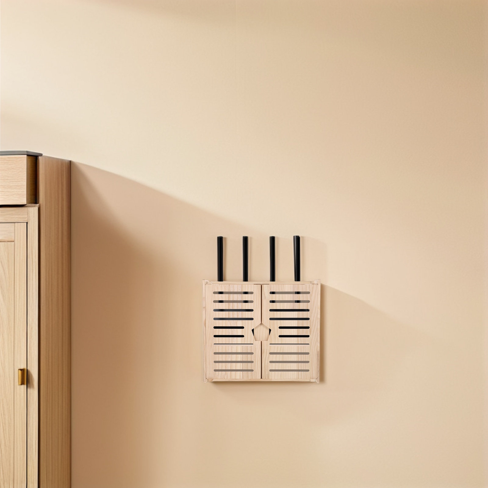 Wood WiFi Router Storage Box W - огляд і ціна Food Storage Boxes