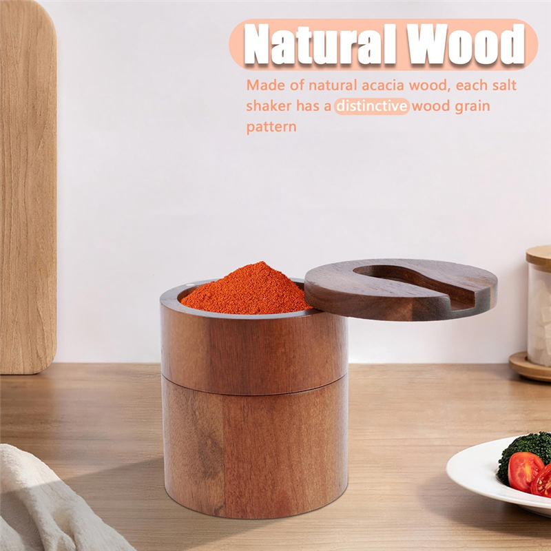 Wooden Salt Shaker, 2-Tier Spi - огляд і ціна Herb Keeper Container