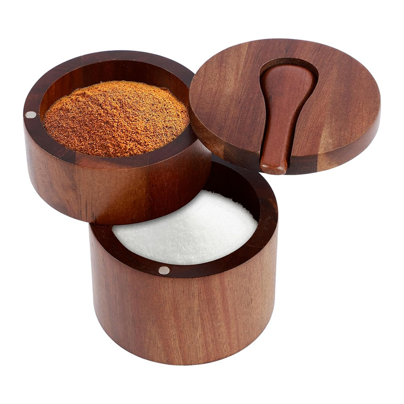 Wooden Salt Shaker, 2-Tier Spi - огляд і ціна Herb Keeper Container